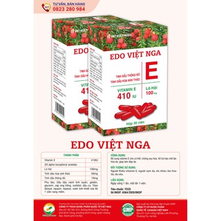 [ Chính Hãng] EDO Việt Nga (vitamin E đỏ+tinh dầu hoa anh thảo+tinh dầu Thông đỏ)