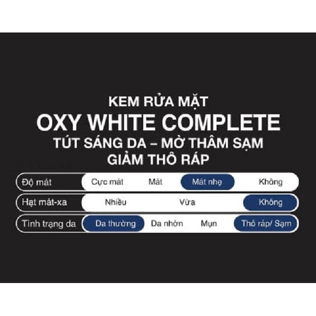 Kem rửa mặt OXY White Complete 100g - tút sáng da mặt từ đất sét trắng 100g