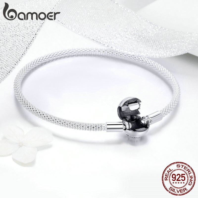 Vòng tay Bamoer BSB084 bằng bạc 925 dài 17/19/21cm | BigBuy360 - bigbuy360.vn