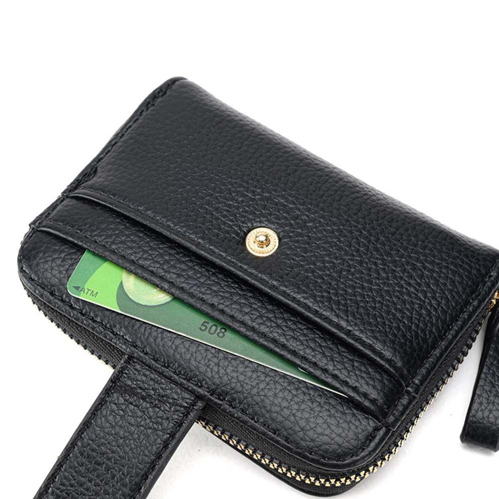 Ví Da PU Ngắn Đựng Thẻ / Tiền Xu Chống Thấm Nước Có Khóa Cài Kiểu Vintage