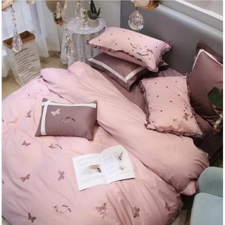 Set chăn ga gối lụa purple butterfly cao cấp 6 món (có vidieo)