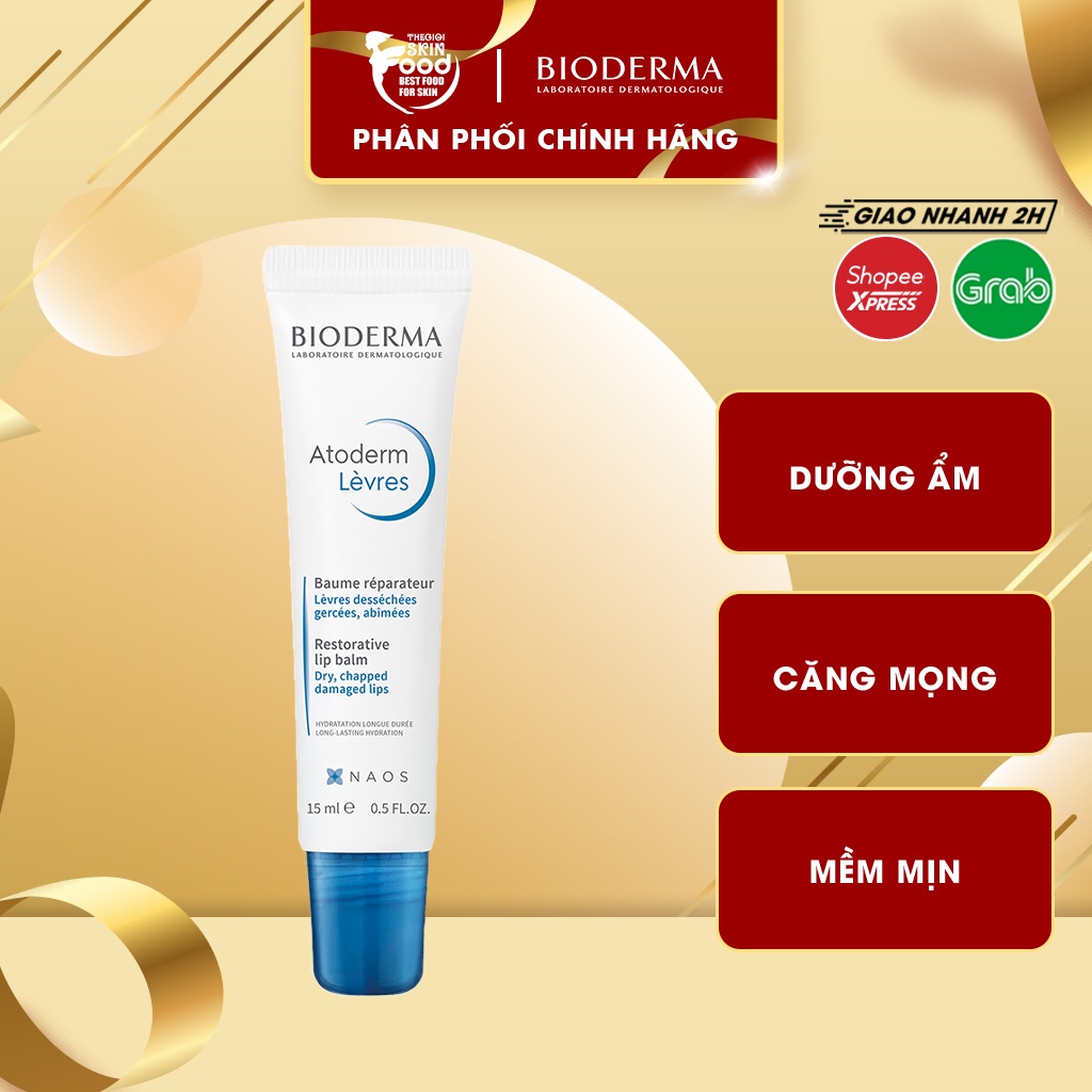 Son Dưỡng Môi Dạng Sáp Cấp Ẩm Chuyên Sâu Bioderma Atoderm Levres Baume Reparateur 15ml