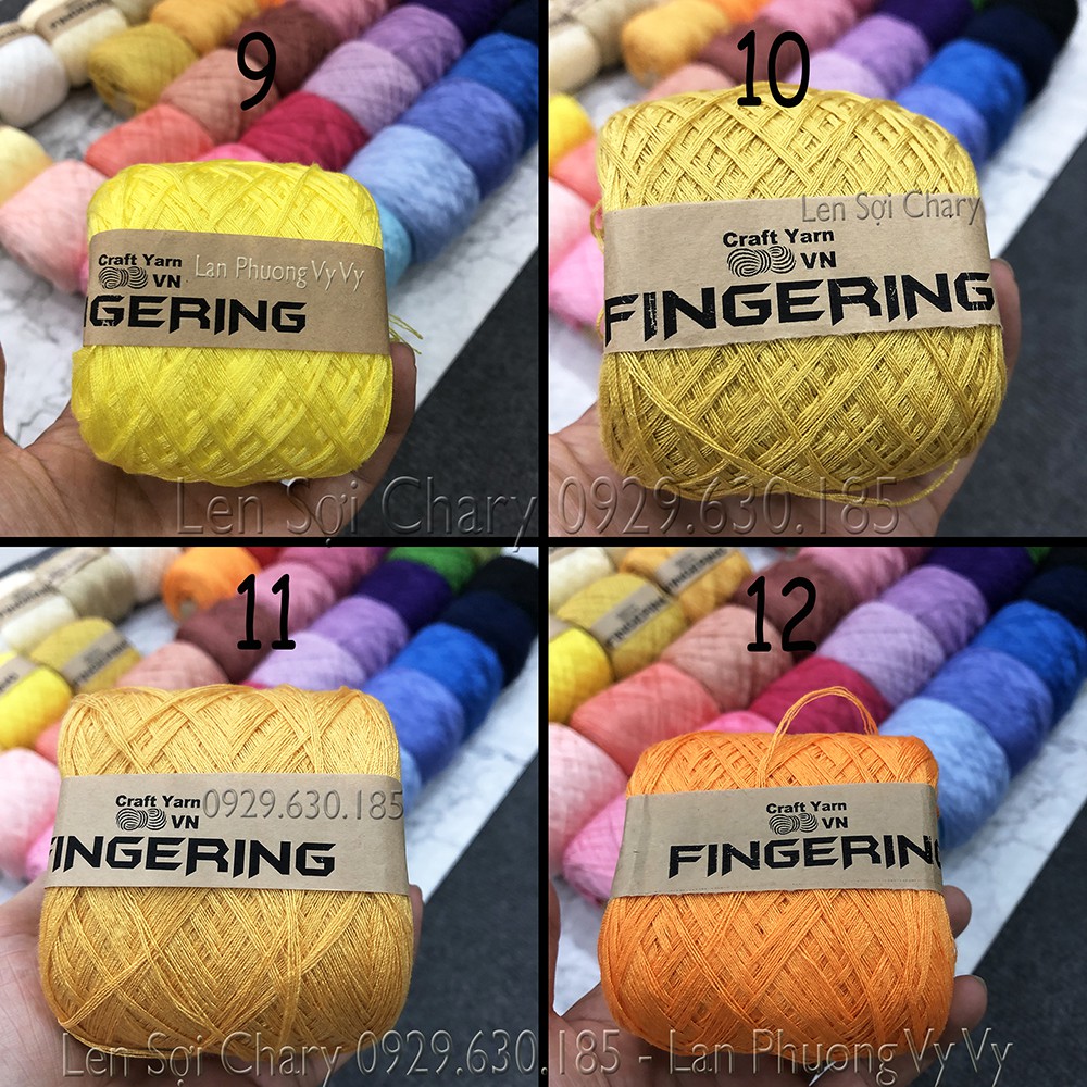 [HàngChuẩn] Len Sợi Cotton Nhật Bóng full bảng màu - Cuộn Len Sợi Cotton Fingering bảng màu 1 mã 1-20