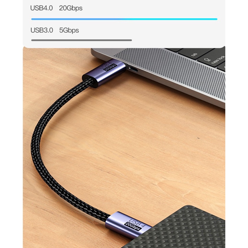 Cáp type c  chuẩn usb c 4 hỗ trợ 8k60hz 4k120hz, PD 100w, 20Gbps - Hồ Phạm