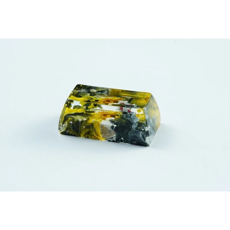 Nút bàn phím cơ Koi đen/vàng.Keycap resin.Keycap Arstian