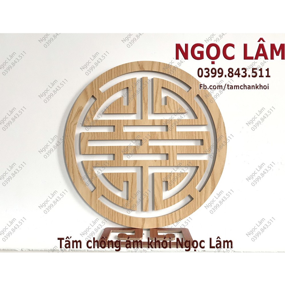Ốp trang trí ban thờ 41x41cm chữ Thọ gỗ MDF Thái cốt xanh phủ Melamine 2 mặt chống ẩm cao cấp