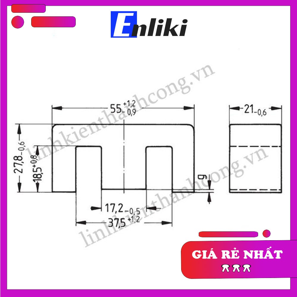 E55 EE55 (10+10) Biến Áp Xung Đôi Nằm