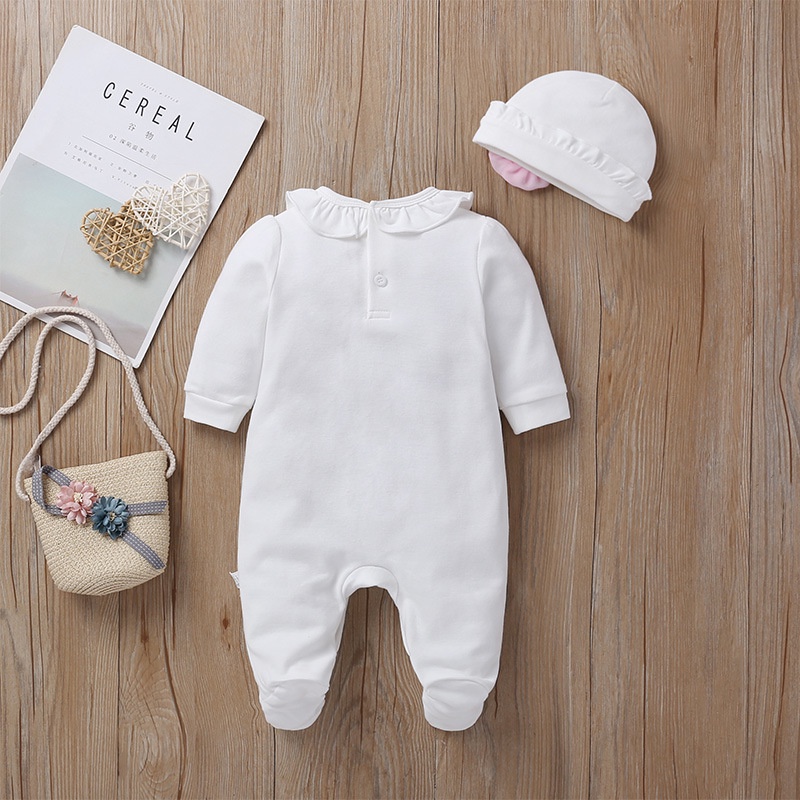 Body Dài Tay Kèm Mũ Xinh Xắn Cho Bé Gái Sơ Sinh 0-12 Tháng,Bodysuit Liền Thân Áo Liền Quần Cho Bé trẻ em