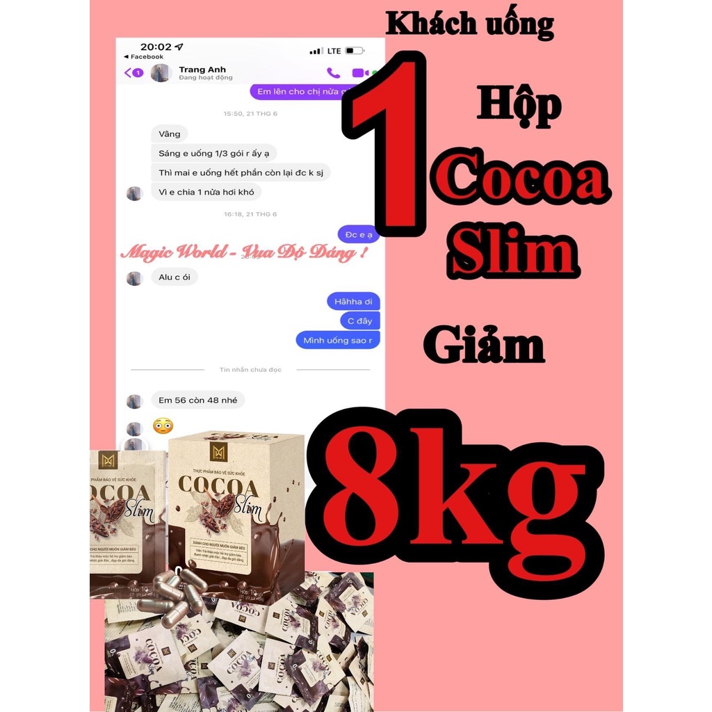 GIẢM CÂN CHÍNH HÃNG COCOA SLIM hỘP 10 Gói