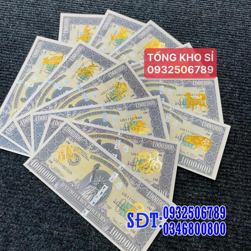 [CỰC RẺ] Tiền lì xì 1 Triệu USD mạ vàng 12 con giáp ý nghĩa phong thủy - tặng kèm bao lì xì