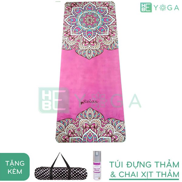 Thảm Yoga Relax Du Lịch Xếp Gọn 1.5mm Tặng Kèm túi và Dung dịch vệ Sinh Thảm