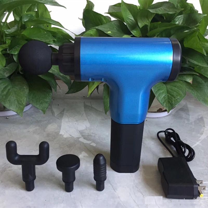 Máy massage cầm tay giãn cơ Fascial Gun FH320, súng ma xa 4 đầu 6 chế độ giảm mỡ, đỡ mỏi vai gáy loại 1