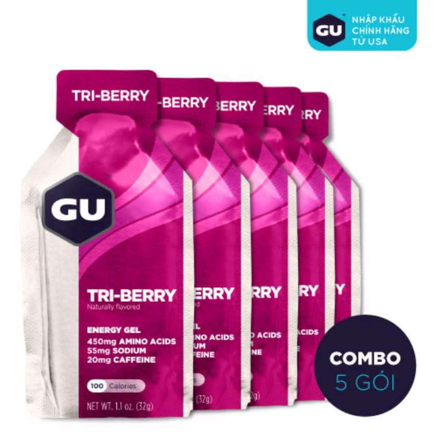 GEL NĂNG LƯỢNG GU ENERGY VỊ DÂU TỔNG HỢP - COMBO 5 GÓI