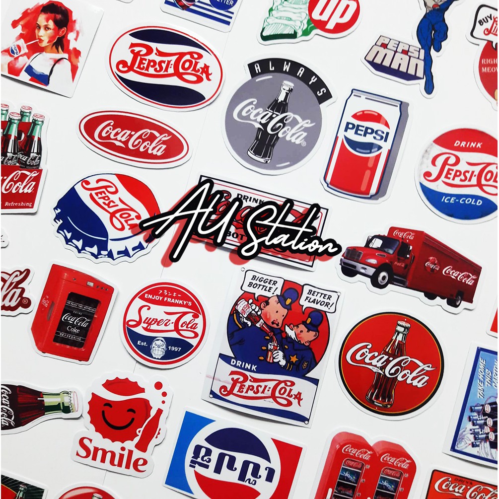 Decal Sticker [#Pepsi #Cola]  Nhựa PVC, không thấm nước, dán nón bảo hiểm, xe, laptop, điện thoại, Vali, ...