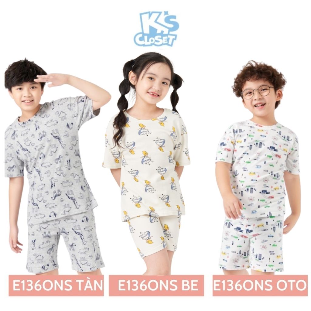 Bộ Quần Áo Cotton K's Closet Cộc Tay Cho Bé Trai Và Bé Gái (2 - 10 Tuổi) E136ONS TM