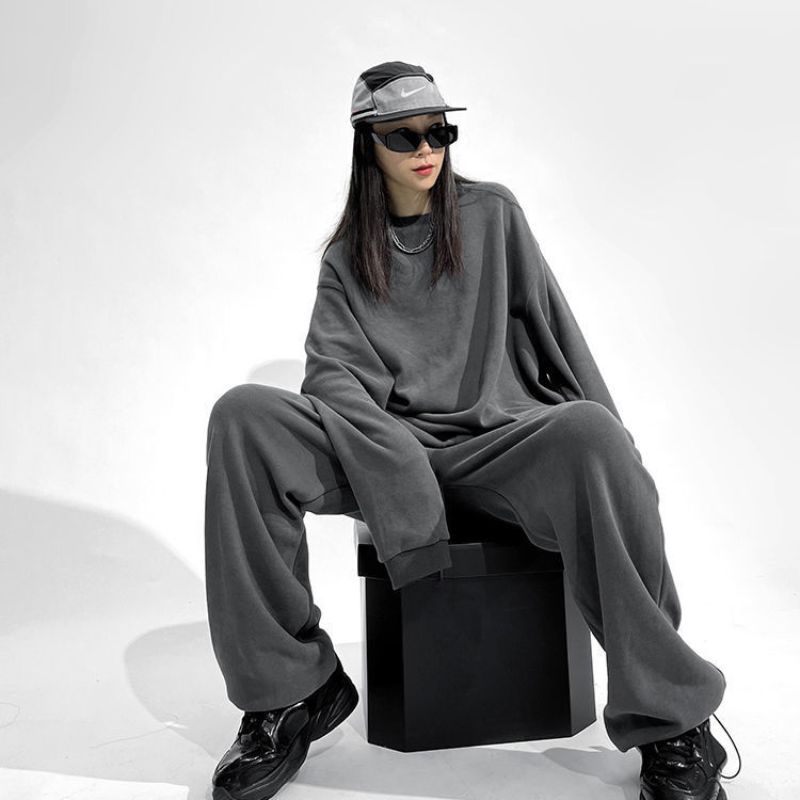 SET ÁO SWEATER + QUẦN THUN BO ỐNG HÀNG DÀY DẶN Y HÌNH