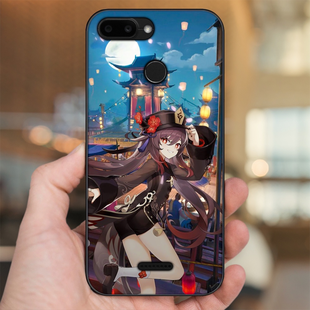 Ốp lưng Xiaomi Redmi 6 viền đen in hình Hutao Genshin Impact