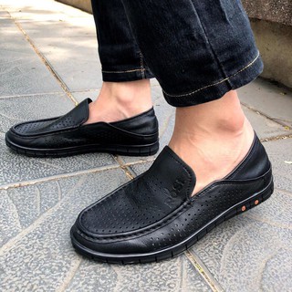 Giày Da Nam Cao Cấp GL55 Đen/ vàng bò