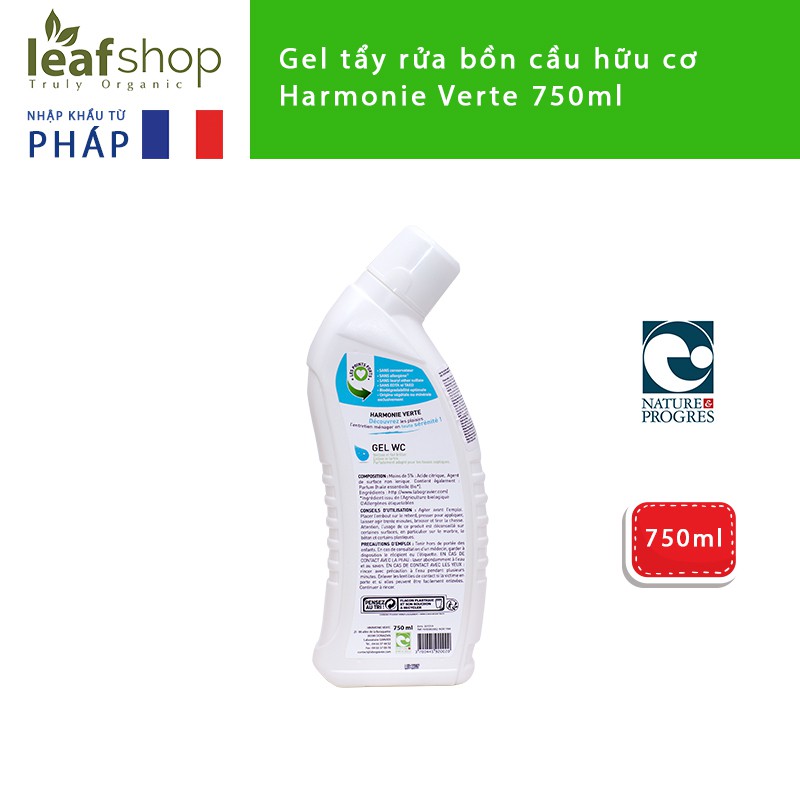 Gel tẩy rửa bồn cầu hữu cơ Harmonie Verte 750ml