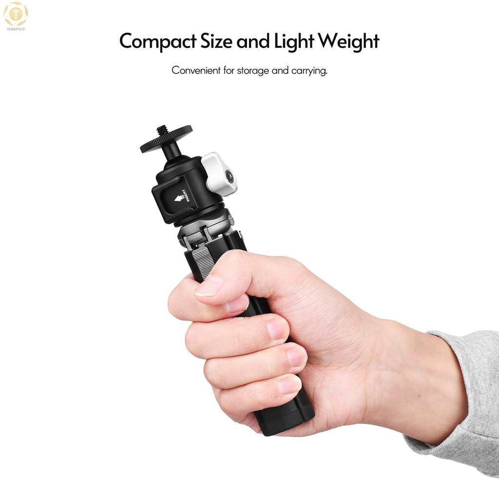 Shipped within 12 hours】 Mini Tripod Stand Sturdy Aluminum Alloy Tripod with Ball Head Cold Shoe Mount 1/4 Inch Screw for Cameras Cellphones Photography Light Tripod [TO]