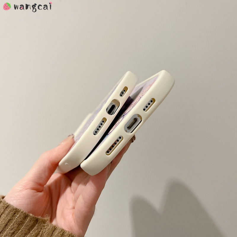 Ốp Điện Thoại Dẻo Họa Tiết Thỏ/ Hoa Tím Đơn Giản Dễ Thương Cho iPhone 13 12 11 Pro Max XS Max XR X