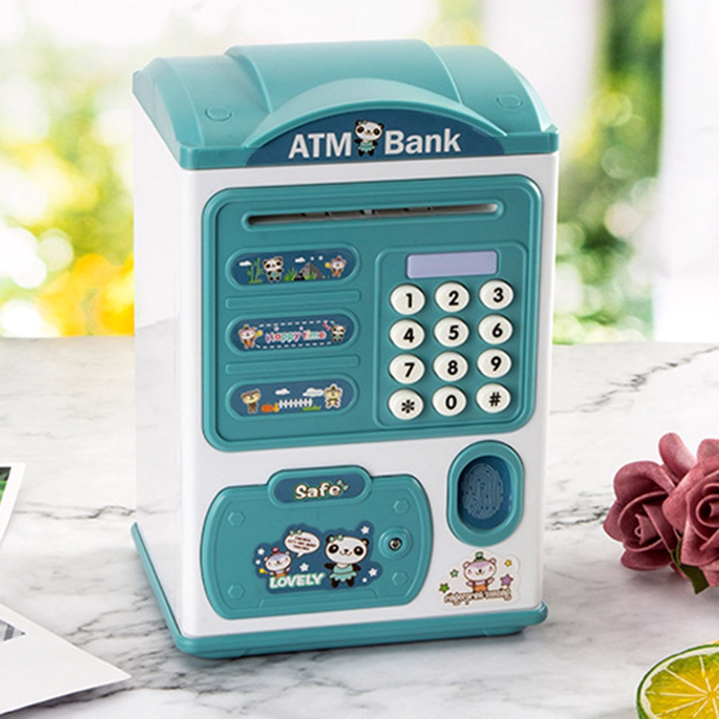 Ống Heo Tiết Kiệm Hình Cây ATM Có Mật Khẩu Vân Tay