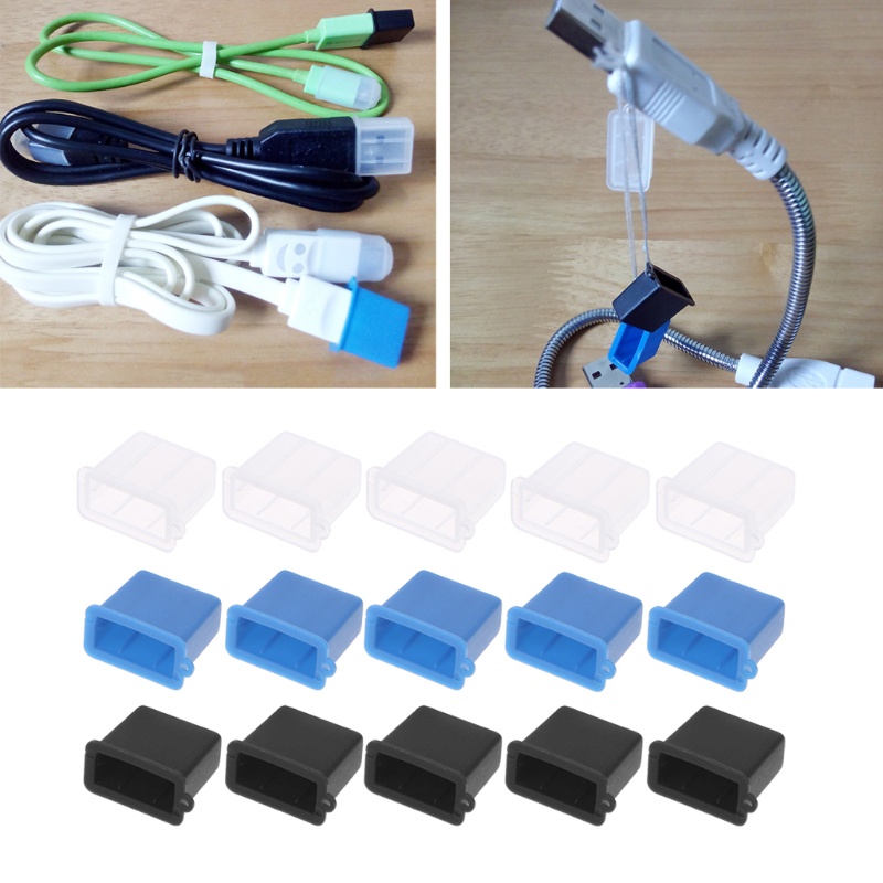 Set 5 Nút Bịt Ổ Điện Chống Bụi Với Cổng USB Type A Cho Điện Thoại