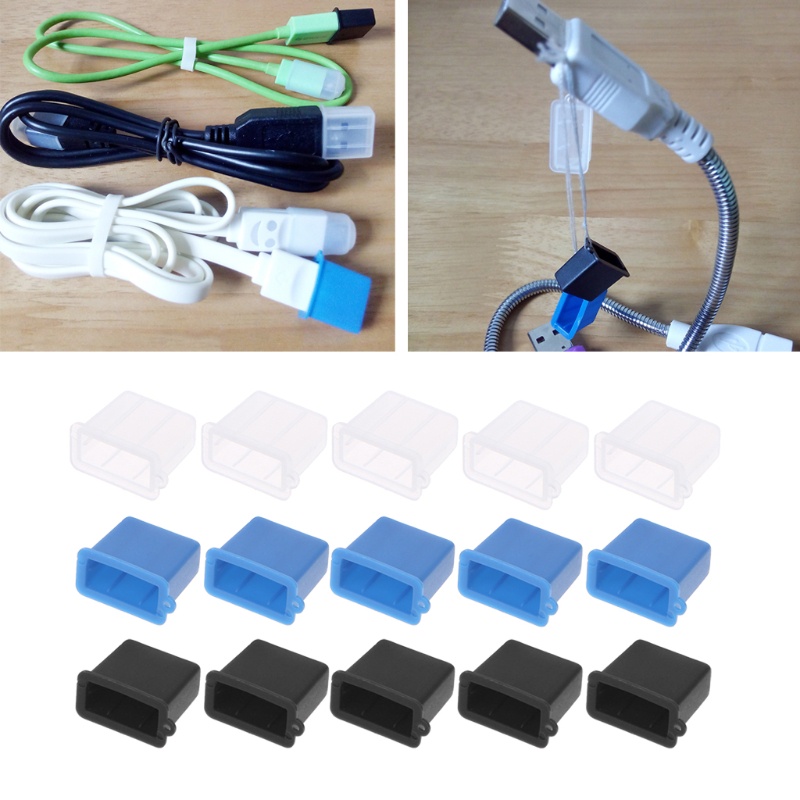 Set 5 Vỏ Bọc Nút Bịt Cổng Usb Loại A Chống Bụi Tiện Dụng