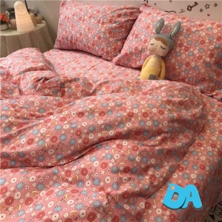 Chăn ga gối đệm Cotton 3D - Mẫu hoa Đỏ vintage.