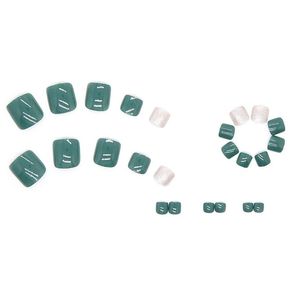 Hộp 24 Móng Chân Giả Đầu Vuông Hình Mặt Trăng