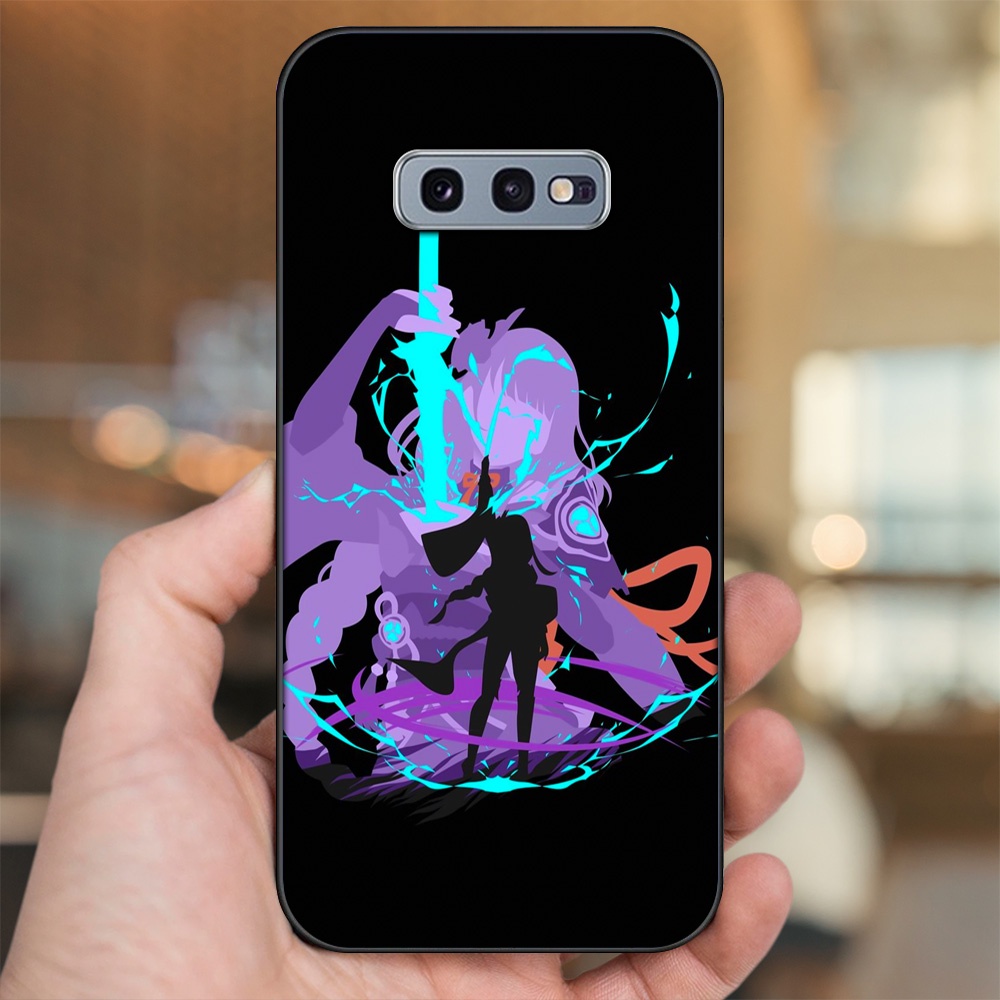 Ốp lưng Samsung S10e viền đen in hình Raiden Shogun Genshin Impact