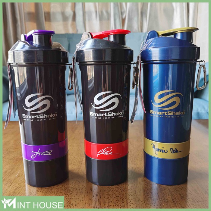 Bình nước bình lắc thể thao 3 ngăn Smart Shake