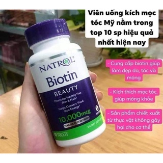 Viên uống natrol biotin 10000mcg tạm biệt nỗi lo rụng tóc - ảnh sản phẩm 2