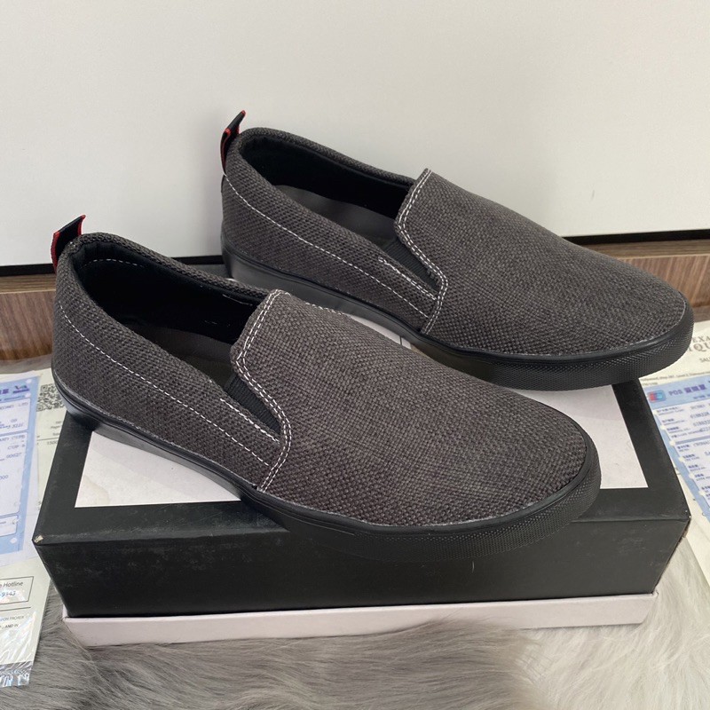 Giầy lười vải xám nam kèm video | BigBuy360 - bigbuy360.vn