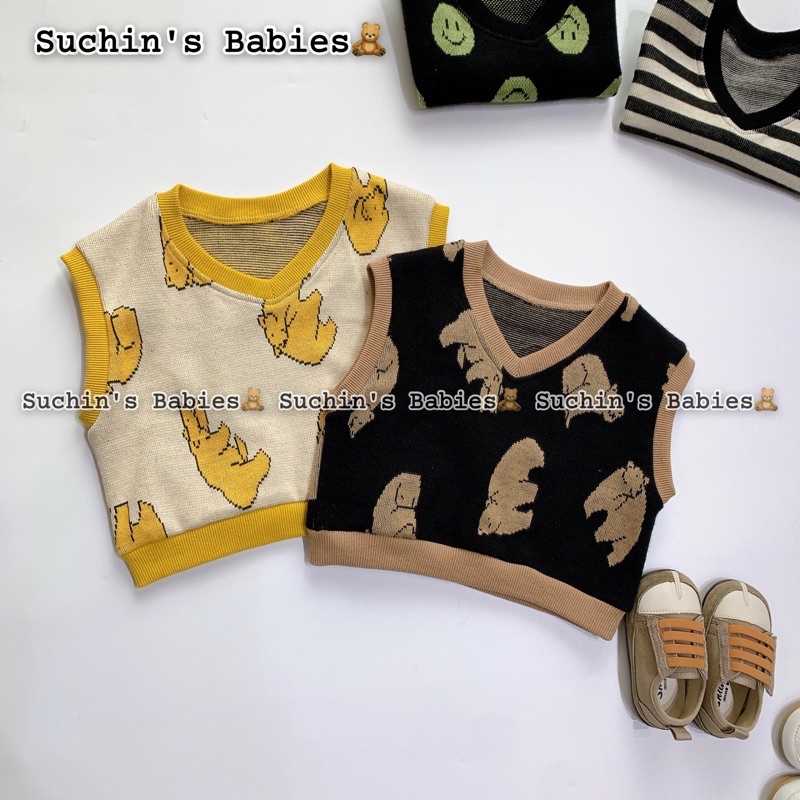 Áo Gile len cho bé phong cách Hàn Quốc cho cả bé trai và bé gái Suchin