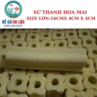 Vật liệu lọc bể cá, hồ cá, sứ thanh hoa mai cỡ lớn 16cm x 4cm x 4cm