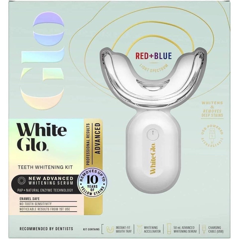 (ĐỦ BILL+ TEM CHEMIST] Set ngậm trắng răng White Glo Accelarator