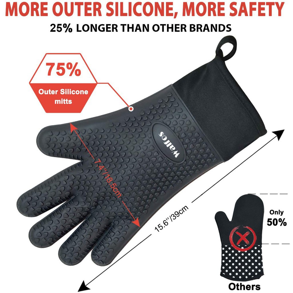 Găng tay nướng silicone Walfos chịu nhiệt (1 cái)