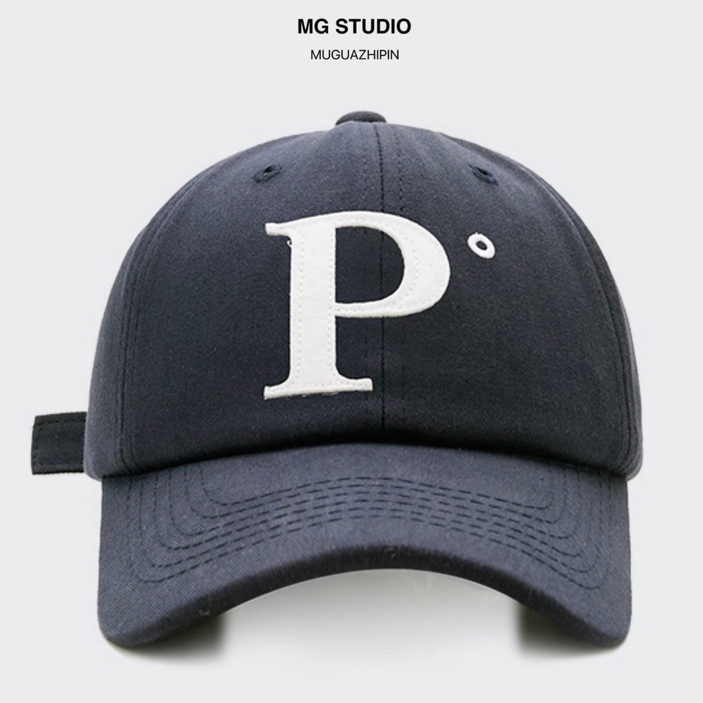 Mũ lưỡi trai MG STUDIO thêu chữ P có 5 màu tùy chọn