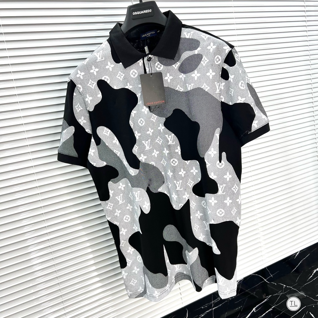 Áo thun polo nam cổ bẻ tay ngắn cao cấp họa tiết nổi bật LOUIS VUITON chất cotton xịn mịn mát(ảnh thật)