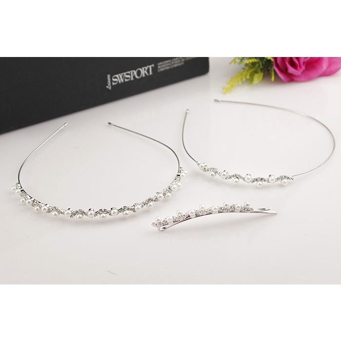 Băng Đô Cài Tóc Đính Ngọc Trai Thời Trang Đơn Giản Cho Nữ