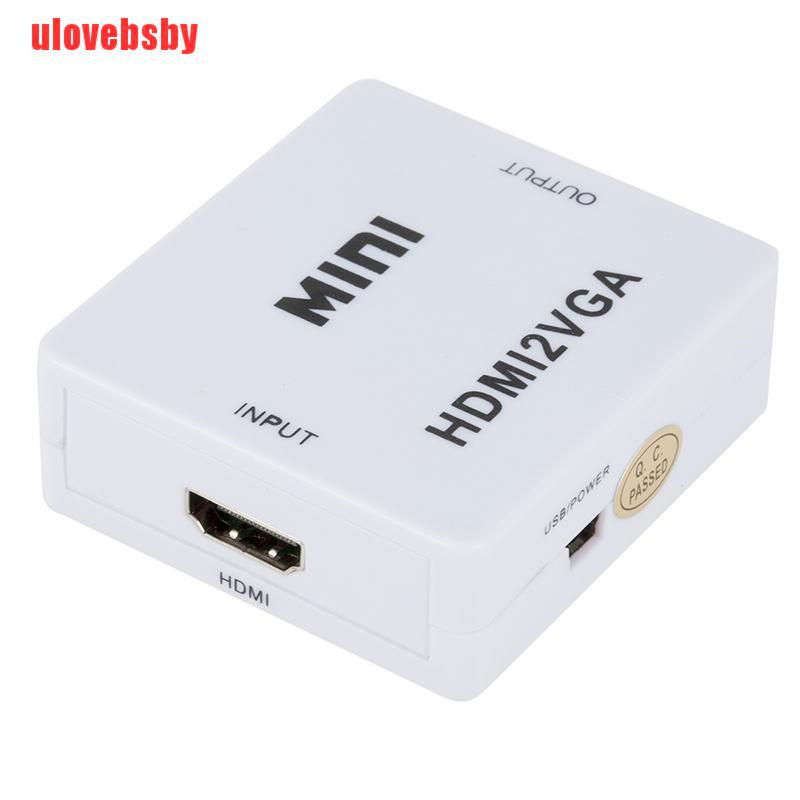 [ulovebsby]VGA To HDMI Full HD Video 1080P Converter Box Adapter For PC Laptop DVD HDTV