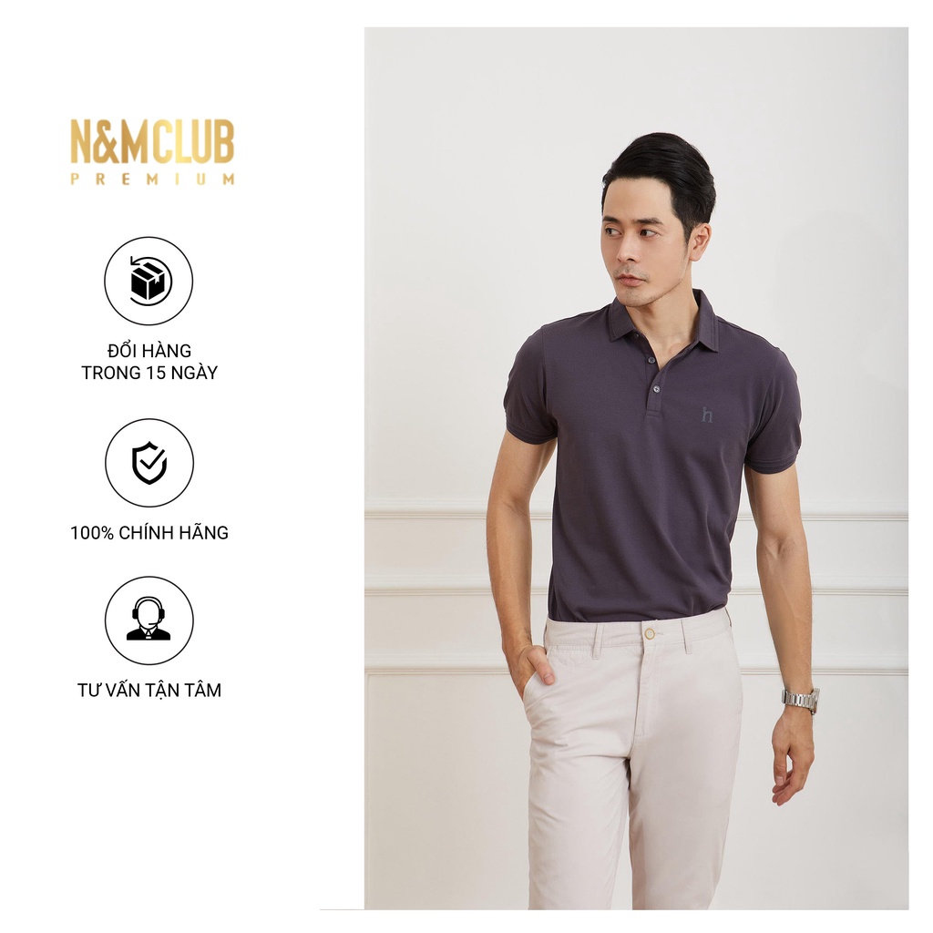 Áo Thun Polo N&M CLUB Nam ngắn tay màu tím nhạt mã 2104034
