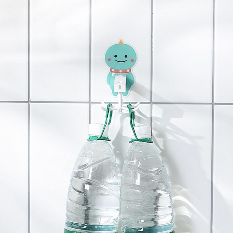 1 móc treo đồ gắn tường hình động vật hoạt hình xoay 360 độ không để lại vết