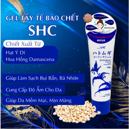 Gel Tẩy Tế Bào Chết SHC Hatomugi Làm Sạch Sâu Chiết Xuất Hạt Ý Dĩ Dành Cho Da Mặt 120g