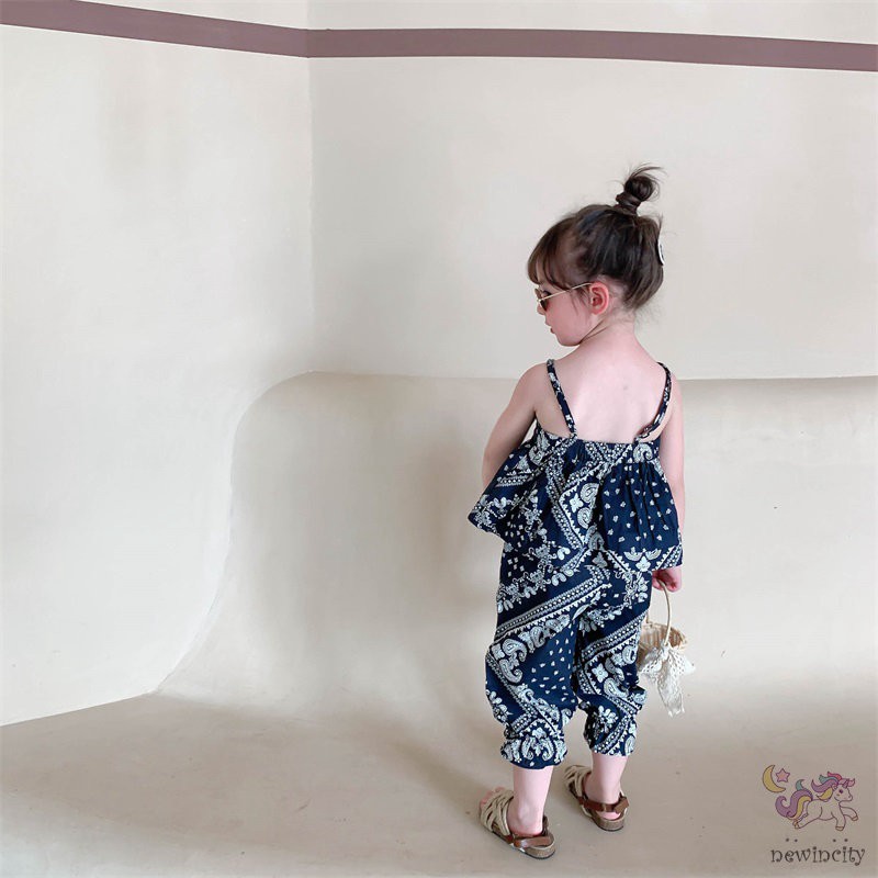 Set áo hai dây + quần dài thời trang mùa hè Hàn Quốc sành điệu dành cho bé gái