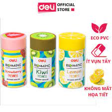 Tẩy 2B Deli, 40×22×12mm, Kiwi, Dâu, Chanh - EH01400-3C/Tẩy deli hình hoa quả