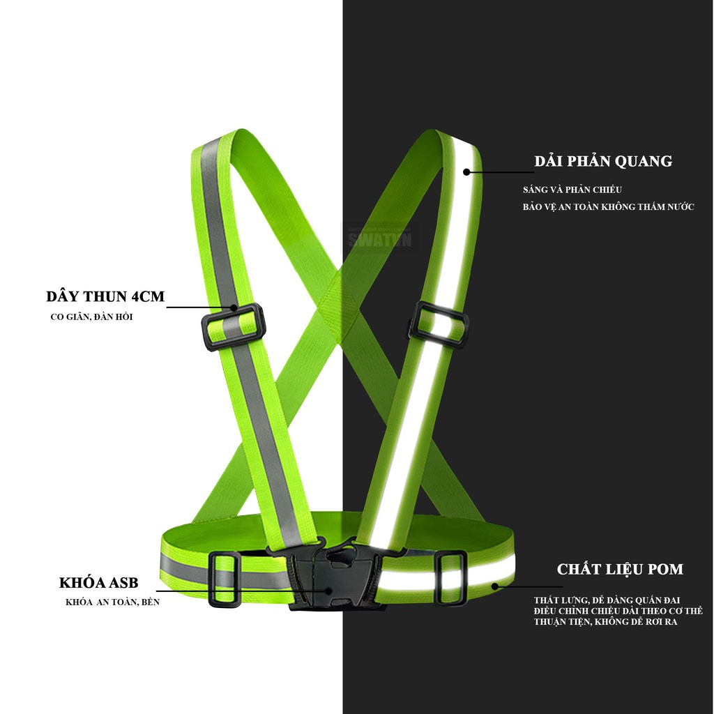 Dây Đai Phản Quang Đi Đêm Đi Phượt Thun Co Dãn Cao Cấp