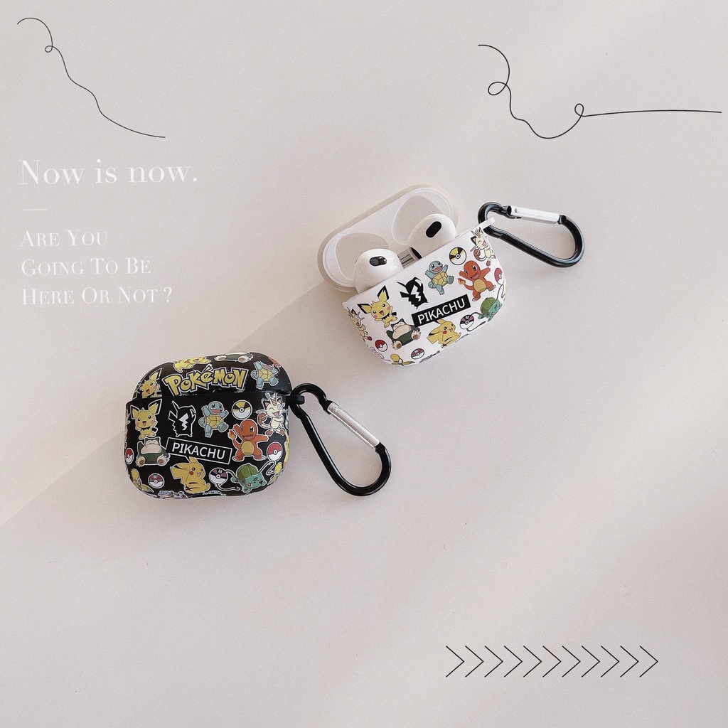 Vỏ Bảo Vệ Hộp Sạc Tai Nghe compatible AirPods Pro/compatible AirPods 3/Pro 2Gen Hình Pikachu
