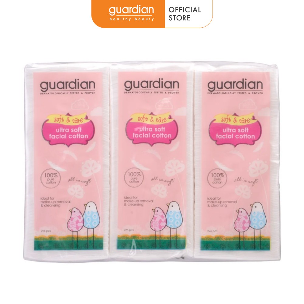 [Mã FMCGMALL -8% đơn 250K] Bông tẩy trang Guardian 3 gói x 226 miếng